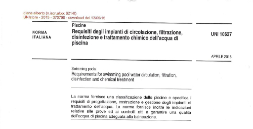 Normativa piscine UNI 10637
