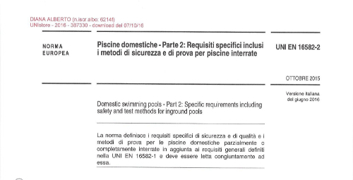 Normativa piscine UNI 16582-2